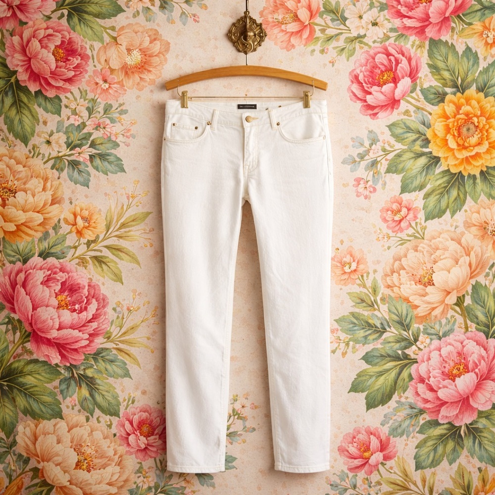 Mossimo Dutti winter white classic stretch straight leg jeans 10